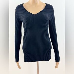 Ambiance Apparel Women's Blouse with Shoulder Straps, Size Medium, Ribbed Knit